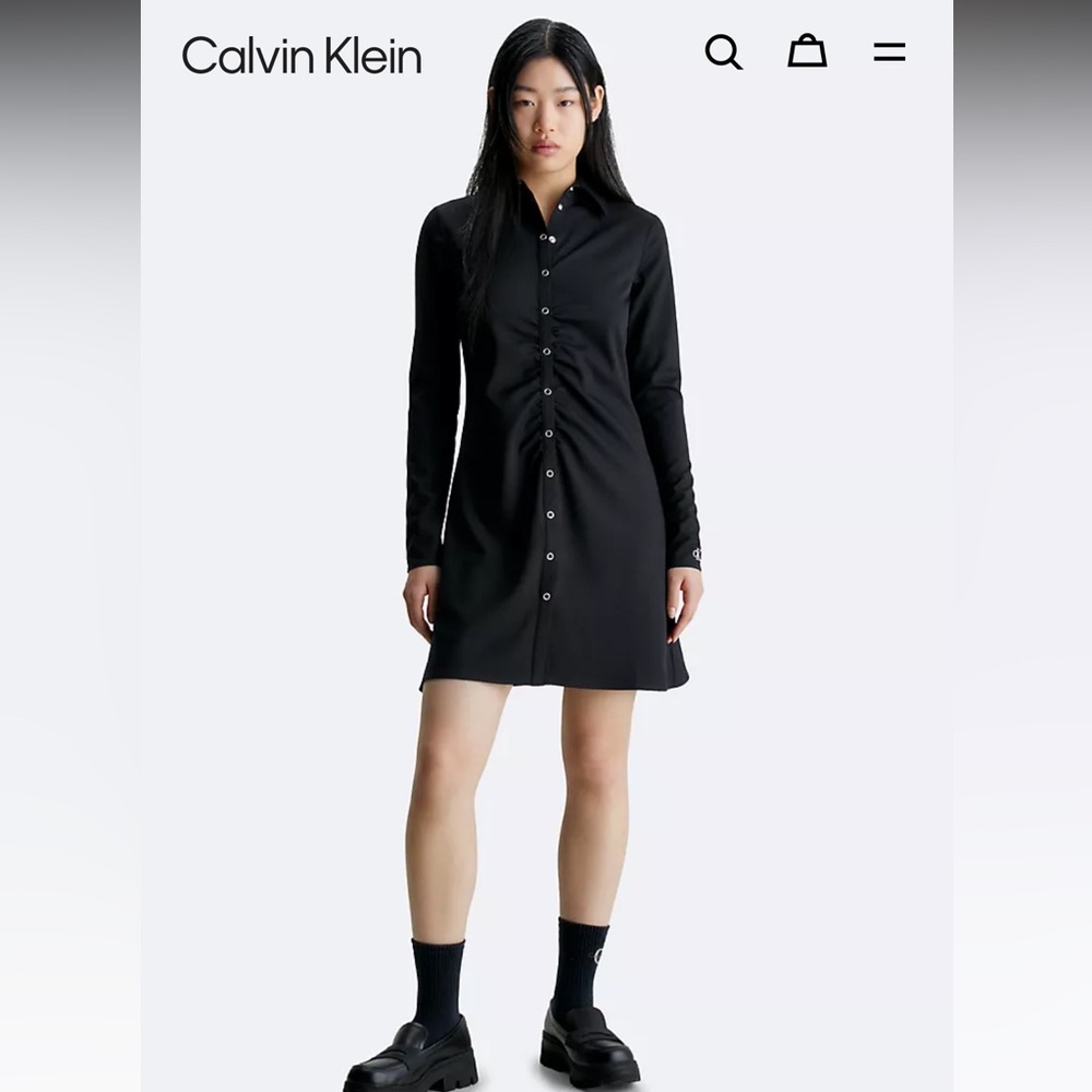 Calvin Klein Slim Button-Down Shirt Snap Stress